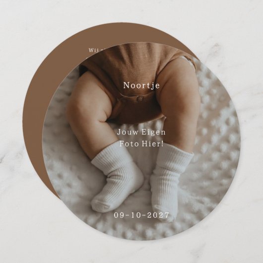 Gepersonaliseerd Geboortekaartje Met Eigen Foto. Einladung (Vorne/Hinten)