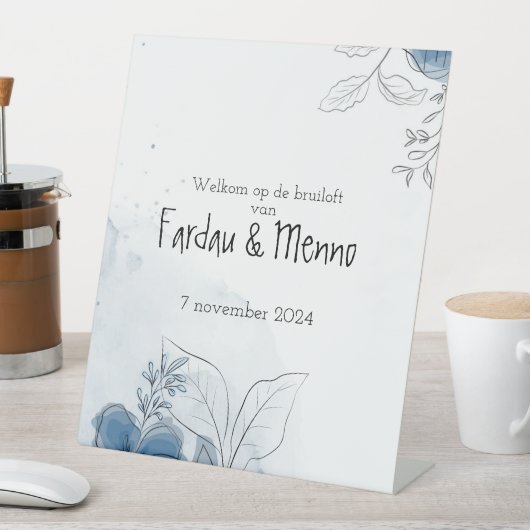 Gepersonaliseerd welkomstsbord bruiloft sockelschild (In Situ)