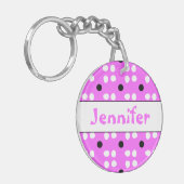Gepersonaliseerde Stippen patroon Schlüsselanhänger (Vorderseite links)