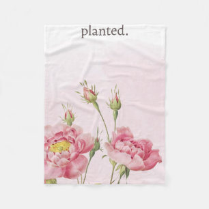 Gepflanztes Florales Aquarell-Pfingstrosen-Design Fleecedecke