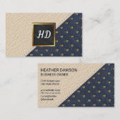 gepflegt | Lederstich | Goldmarmor Visitenkarte (Vorne/Hinten)