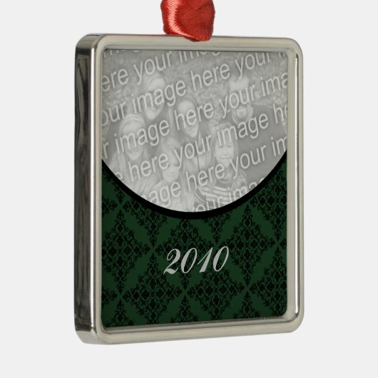 Gepflegter Urlaub Damask Premium Platz Silbernes Ornament (Rechts)