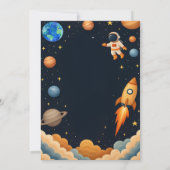 Gepflegtes Äußeres Boy Blast Off Rocket Ship Gebur Einladung (Rückseite)