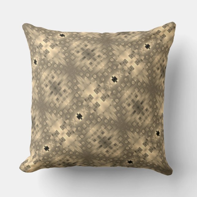 gepixelte Formen aus Holz oder beige Kissen (Vorderseite)