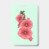 Gepixelte rosa Stockholunderblüte Ausweis (Vorderseite)