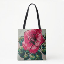 Gepixelter Hibiskus mit Minz-Hintergrund