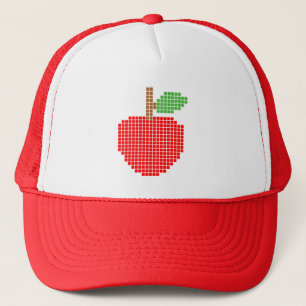Gepixelter roter Apfel Truckerkappe
