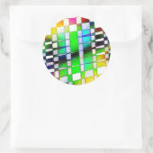 geplagt runder aufkleber (Tasche)