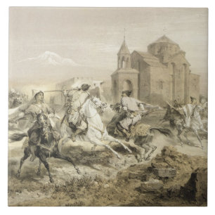 Geplänkel der Perser und der Kurden in Armenien, Fliese