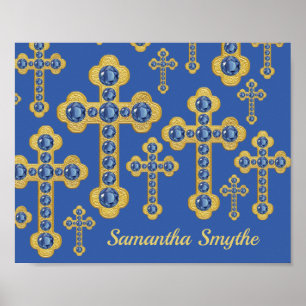 Geplante Kreuze mit 12 Imitaten Saphire - Poster
