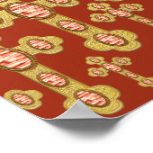 Geplante Kreuze mit 6 Imitaten Roten Agates - Poster (Ecke)