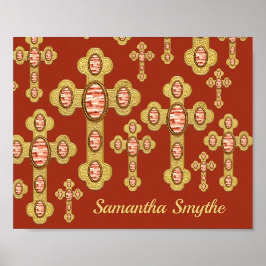 Geplante Kreuze mit 6 Imitaten Roten Agates - Poster (Vorne)