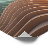 Geplante topografische Landschaft bei Sonnenunterg Poster (Ecke)