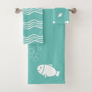 Geplanter Aquamariner Fisch Badhandtuch Set