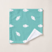 Geplanter Aquamariner Fisch Badhandtuch Set (Waschlappen)