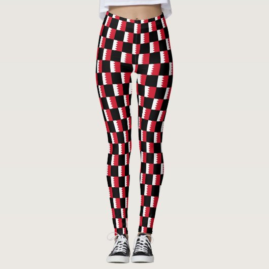 Geplantes Bahrain-Flag-Muster Leggings (Vorderseite)