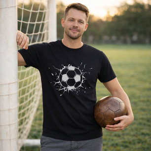Geplatzter Fußball; Grafik von einem geplatzten Fu T-Shirt
