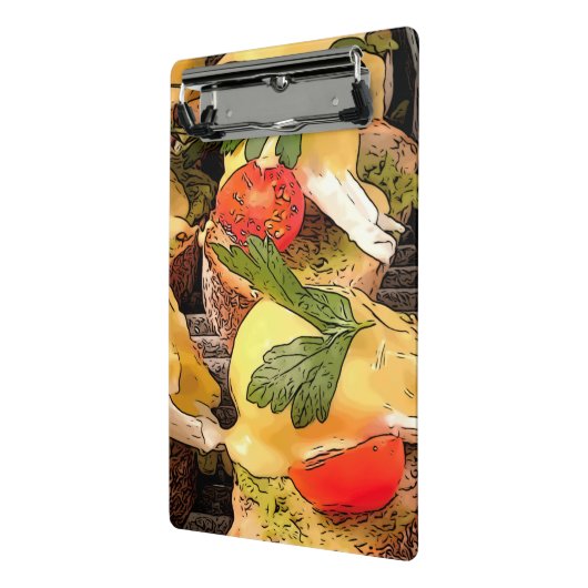 Gepochene Eier mit Avocado auf Toast Mini Klemmbrett (Gewinkelt2)