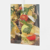 Gepochene Eier mit Avocado auf Toast Ornament Aus Glas (Vorderseite links)