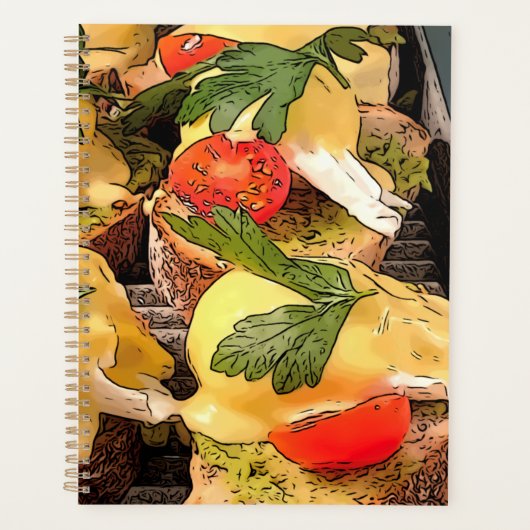 Gepochene Eier mit Avocado auf Toast Planer (Vorderseite)