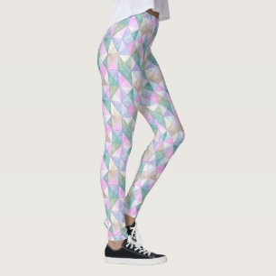 Gepolsterte Dreiecke in Rosa, Mint und Salbei Leggings