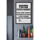 gepostetes, privates Eigentum Poster