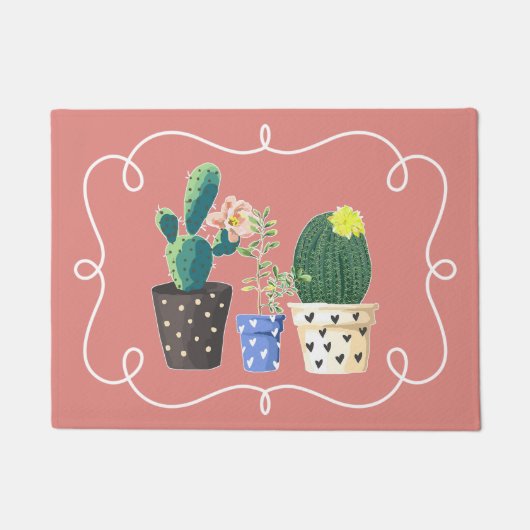 Gepotted Cactus Door Mat Fußmatte (Vorderseite)