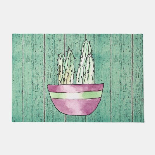 Gepotted Cactus Door Mat Fußmatte (Vorderseite)