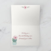 Gepotted Cactus und Lizard Southwestern Birthday Karte (Innenseite)