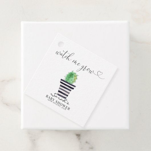 Gepottete Kaktus beobachten, wie ich Baby Shower F Geschenkanhänger (Beispiel)