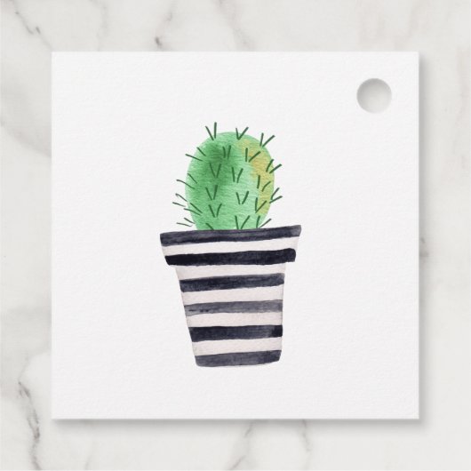 Gepottete Kaktus beobachten, wie ich Baby Shower F Geschenkanhänger (Rückseite)