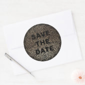 Geprägt | Formal Eleganter Winter Black Gold Foil Runder Aufkleber (Umschlag)