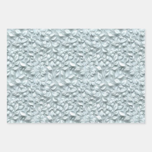 geprägte Blautöne Geschenkpapier Set (Vorderseite 3)