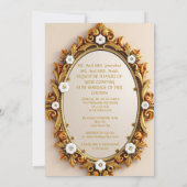 Geprägte Blumen-Hochzeitseinladung Satin-Schleife Einladung (Rückseite)