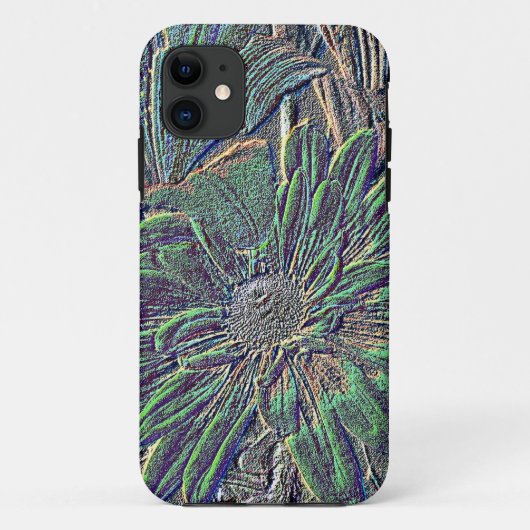 Geprägte Blumen mit Farbe Case-Mate iPhone Hülle (Rückseite)