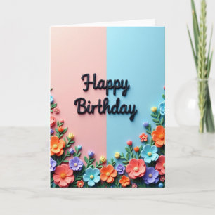Geprägte Florale Schrift Karte