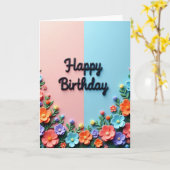 Geprägte Florale Schrift Karte (Gelbe Blume)