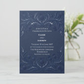 Geprägte Hochzeit mit navyblauer schottischer Dist Einladung (Stehend Vorderseite)