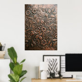Geprägte Kupfer-Blumenrelief-Kunst Poster (Heimbüro)