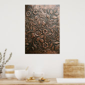 Geprägte Kupfer-Blumenrelief-Kunst Poster (Küche)