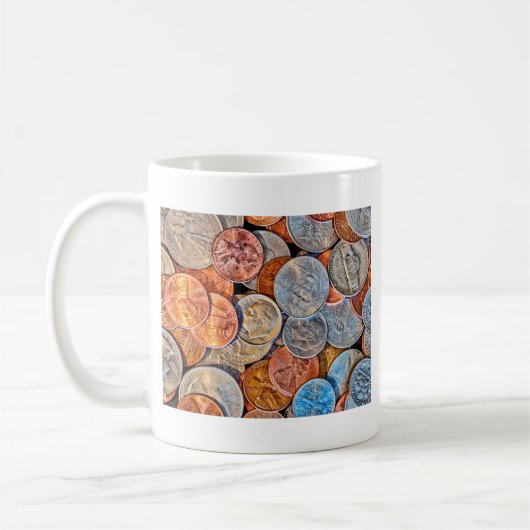 geprägte Währung Kaffeetasse (Links)