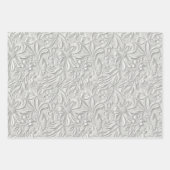 Geprägte Weißtöne Geschenkpapier Set (Vorderseite)