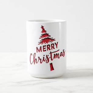 Geprägter "Frohe Weihnachten"-Tannenbaumtext auf W Kaffeetasse