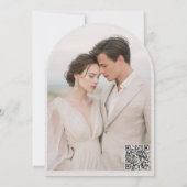 Geprägter Monogrammbogen Foto-Hochzeits-QR-Code Einladung (Rückseite)