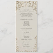 Geprägtes Barock-Elfenbein-Hochzeitsprogramm Programm (Rückseite)