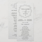 Geprägtes Blumenhochzeitsprogramm Programm (Vorne/Hinten)