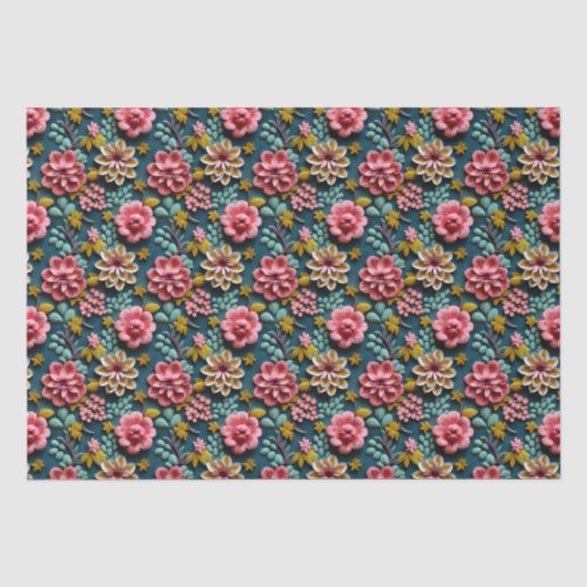 geprägtes Blumenmuster  Seidenpapier (Vorderseite)