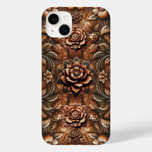 Geprägtes Vintage-Blumenmuster Kunstleder-Optik Case-Mate iPhone 14 Plus Hülle