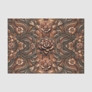 Geprägtes Vintage-Blumenmuster-Kunstleder-Optik Seidenpapier