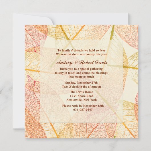 Gepresste Blätter-Einladung Einladung (Vorderseite)